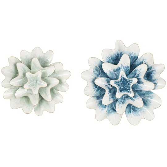 Multicolored Metal Floral Wall Décor Set